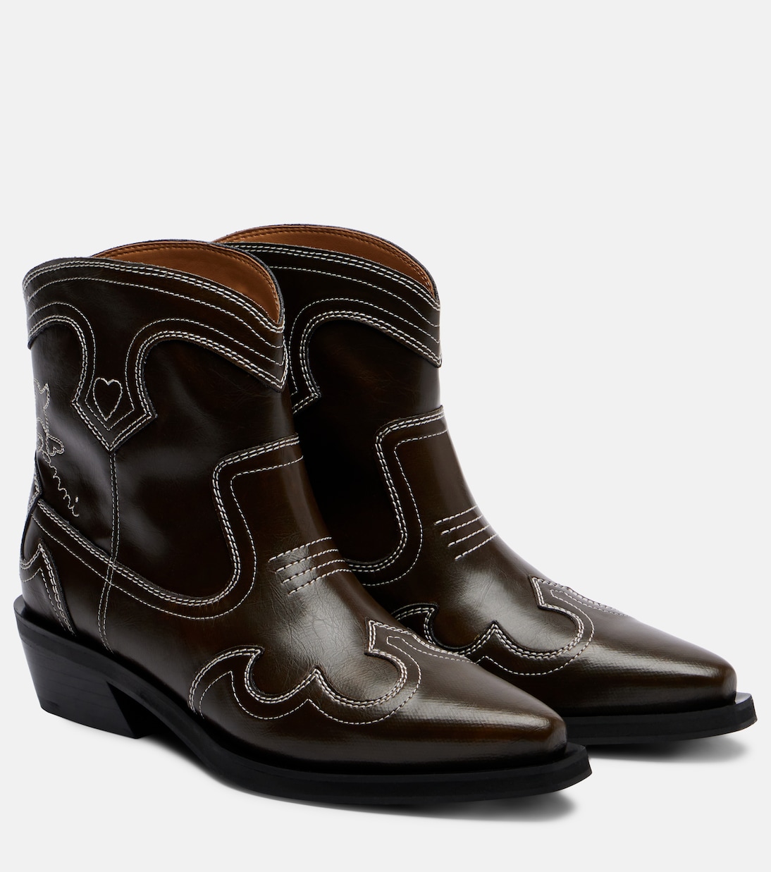 Embroidered cowboy boots | Ganni