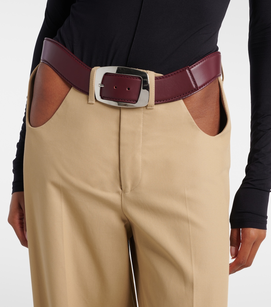 Cutout cotton wide-leg pants | Jean Paul Gaultier