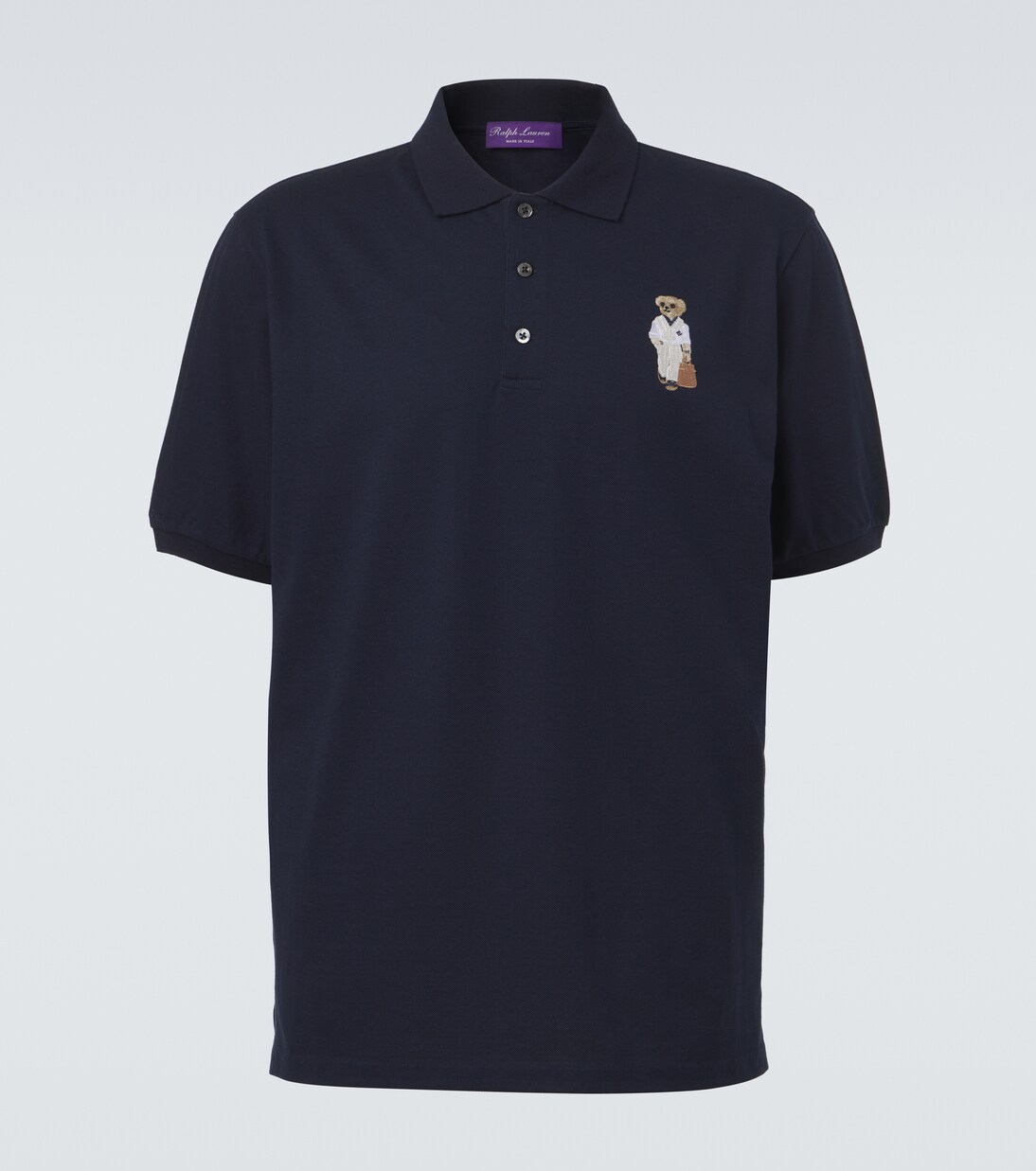 Embroidered cotton and cashmere polo shirt | Ralph Lauren Purple Label