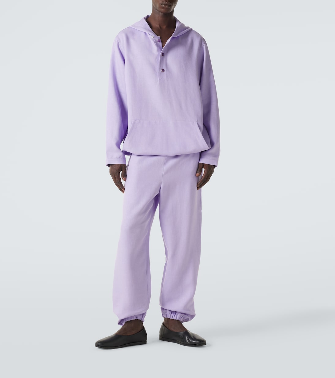 Jogginghose aus Leinen mit Amethyst | God's True Cashmere