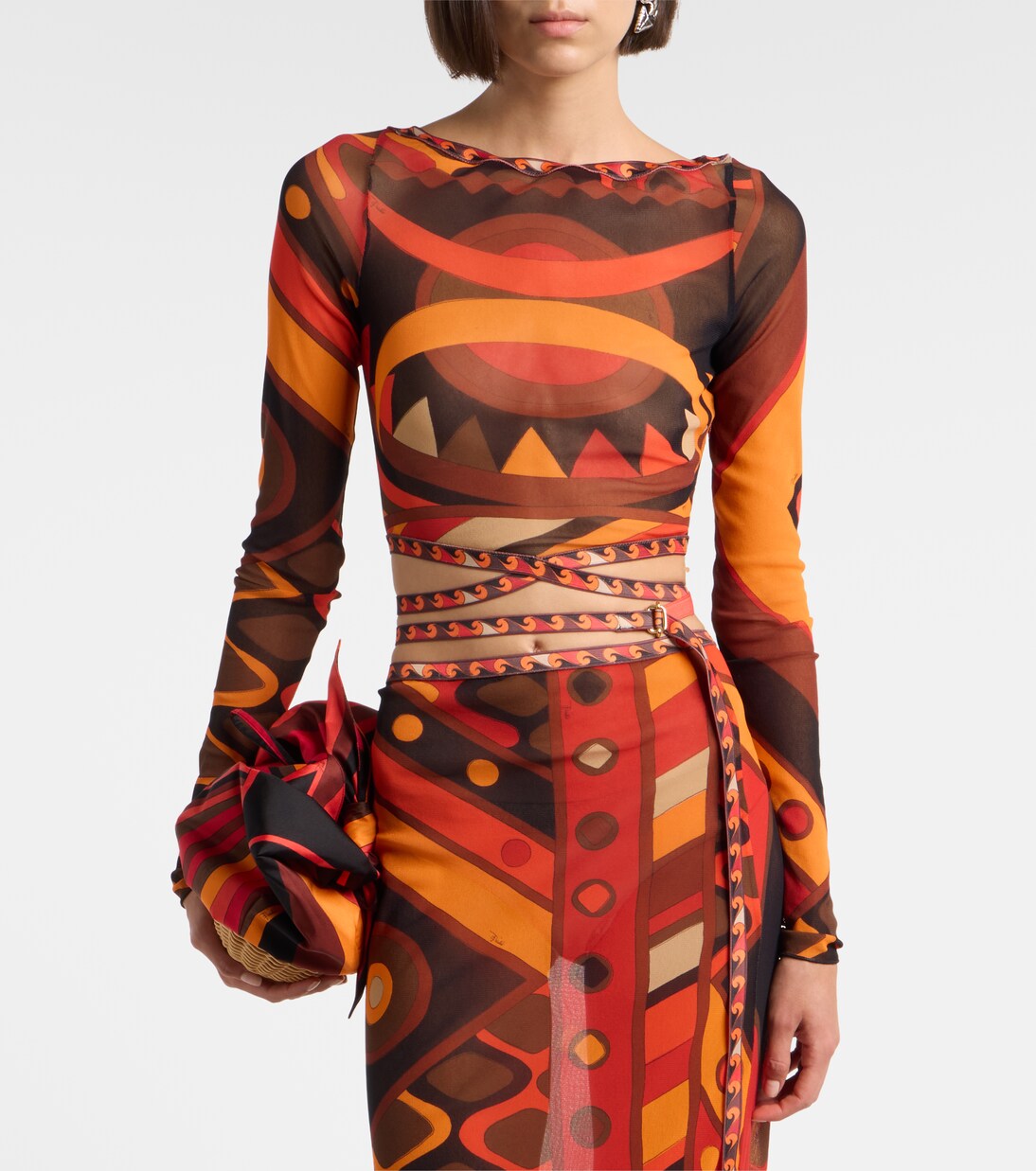 Cropped-Top Vivara aus Tüll | Pucci