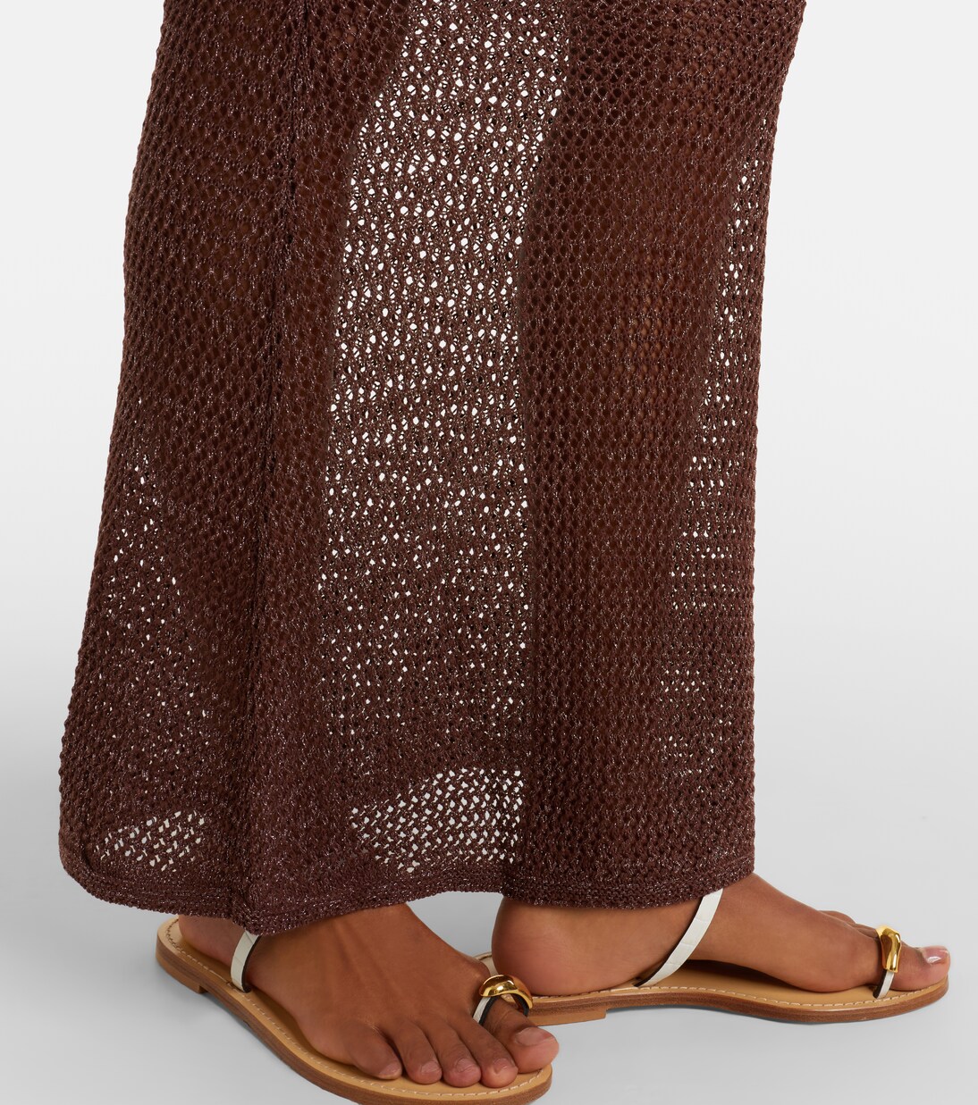 Cori open-knit lamé maxi skirt | Bananhot