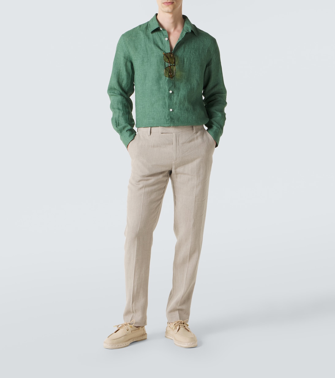 Linen straight pants | Sunspel
