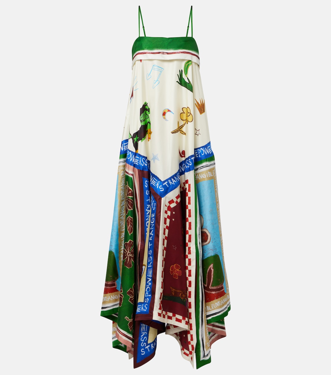 x MLAK Tangible Love printed silk midi dress | Alémais