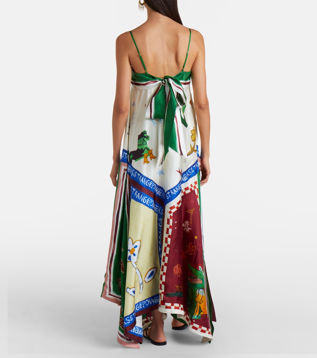 x MLAK Tangible Love printed silk midi dress | Alémais