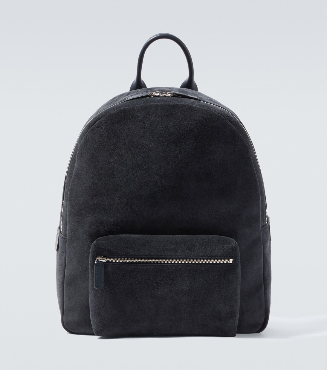 Leather-trimmed suede backpack | Kiton