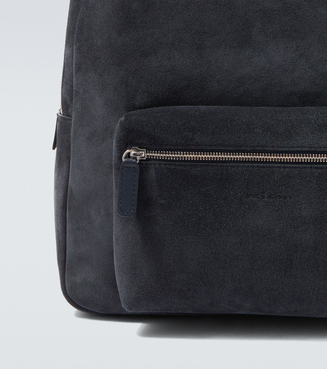 Leather-trimmed suede backpack | Kiton