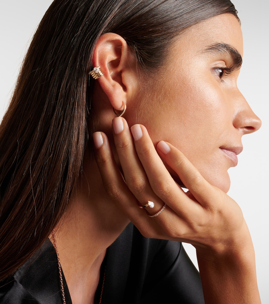 Blast 18kt rose-gold ear cuff with diamonds | Repossi