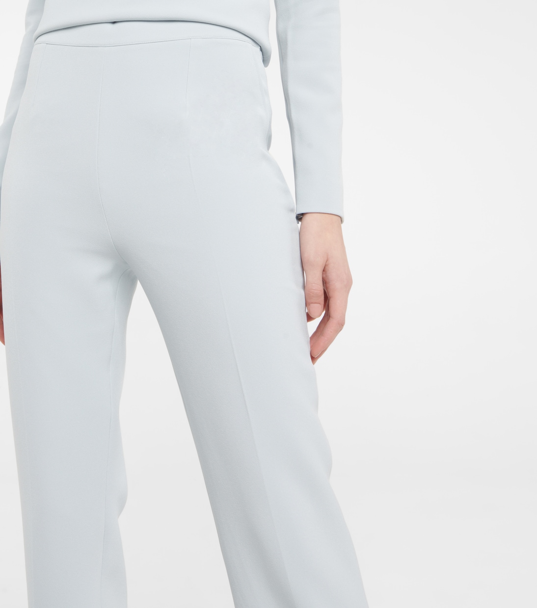 Pantalon évasé Alexa à taille haute en crêpe | Safiyaa