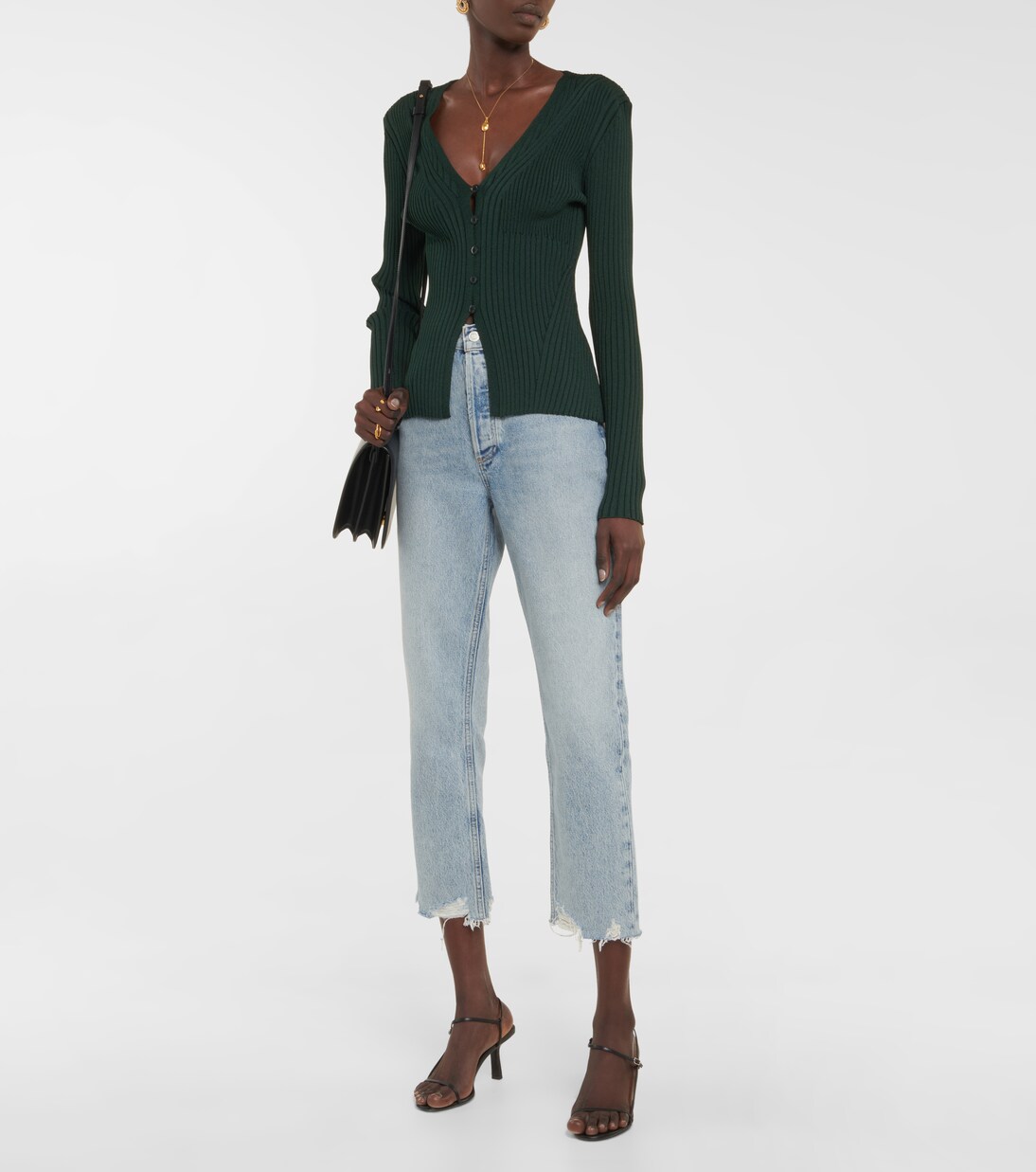 High-Rise Cropped Straight Jeans Riley | Agolde