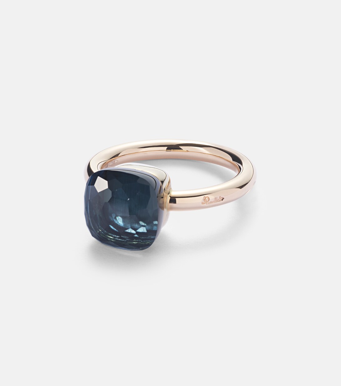 Nudo 18kt rose and white gold ring with topaz | Pomellato