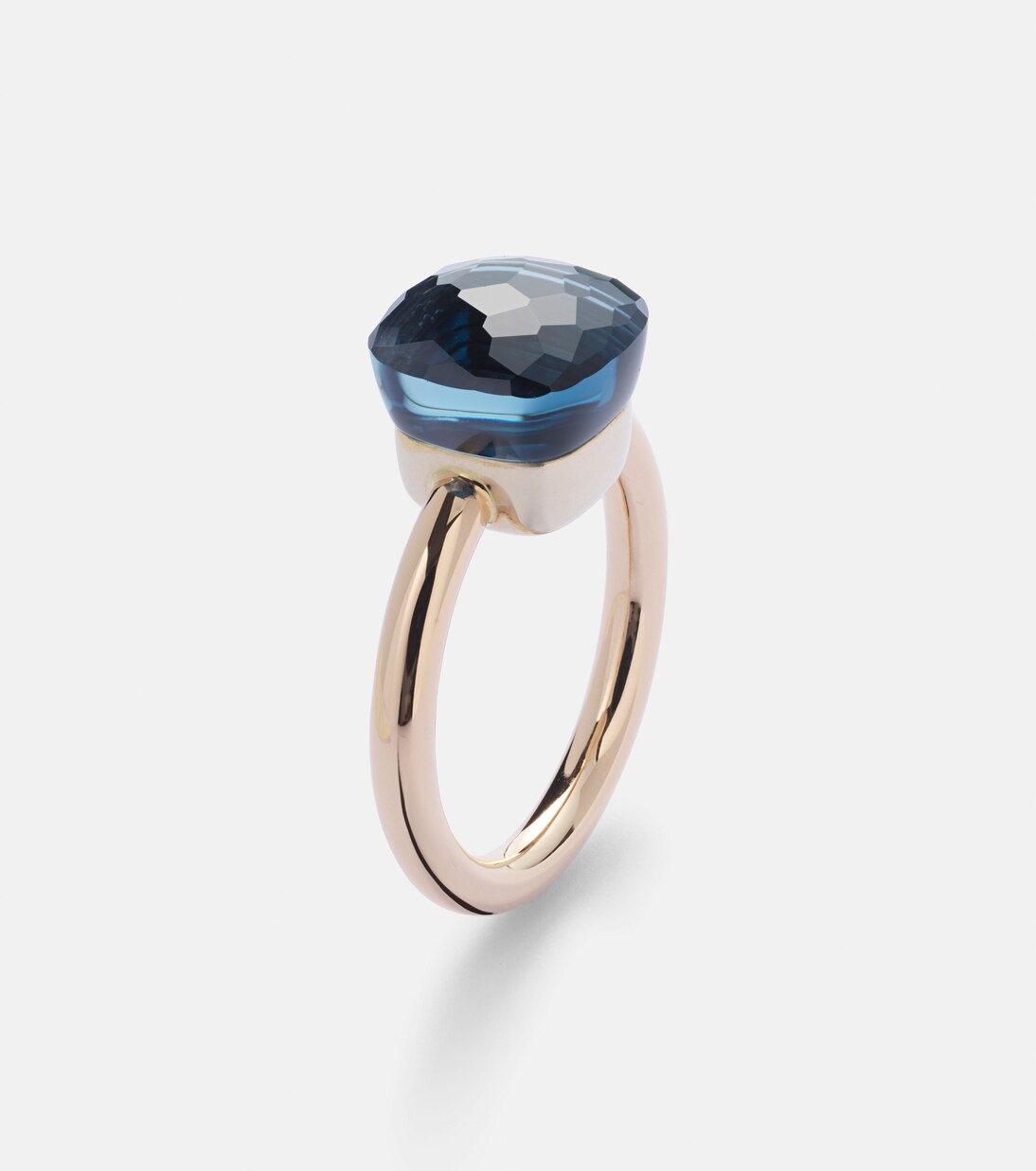 Nudo 18kt rose and white gold ring with topaz | Pomellato
