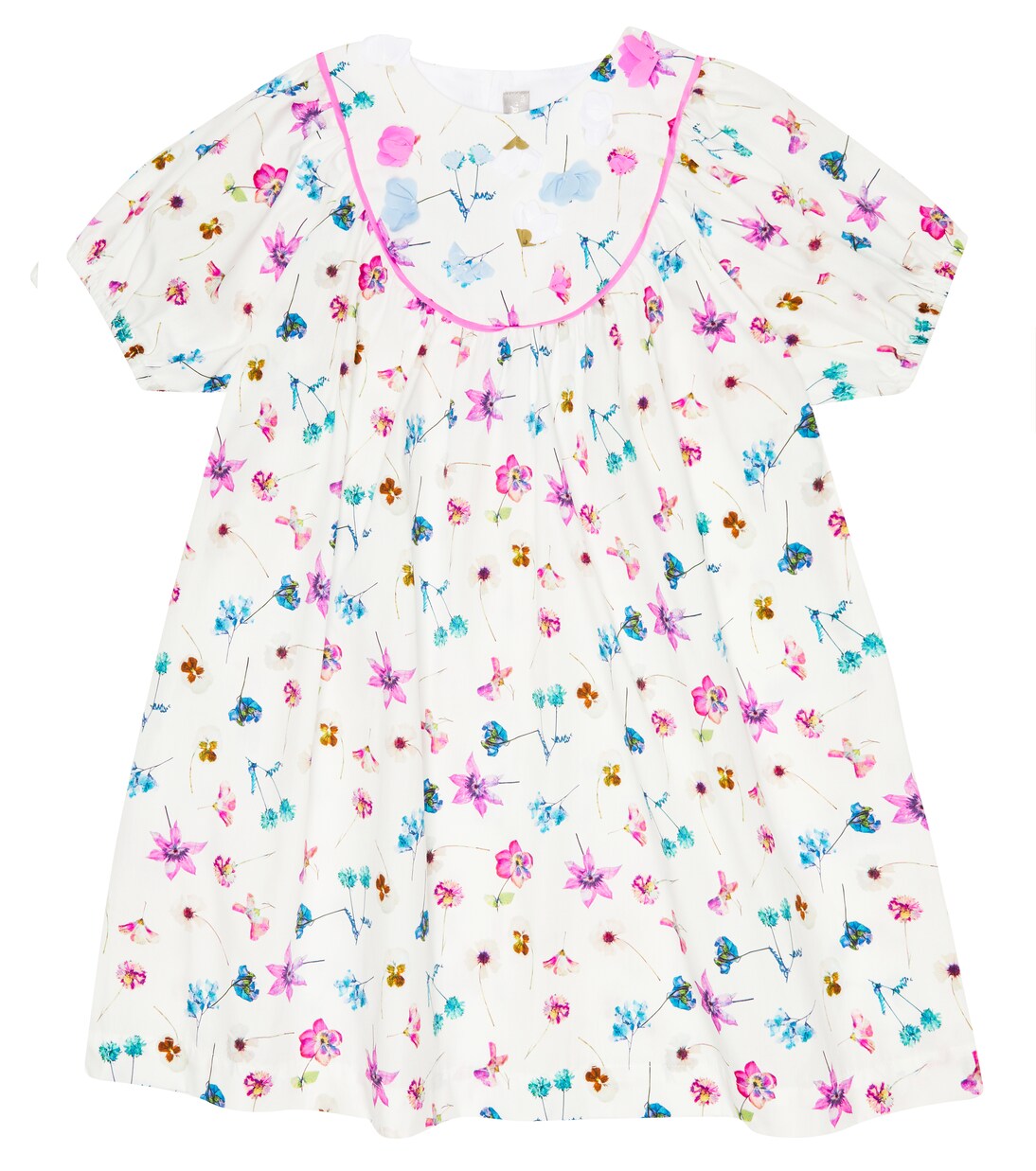 Floral cotton embroidered dress | Il Gufo