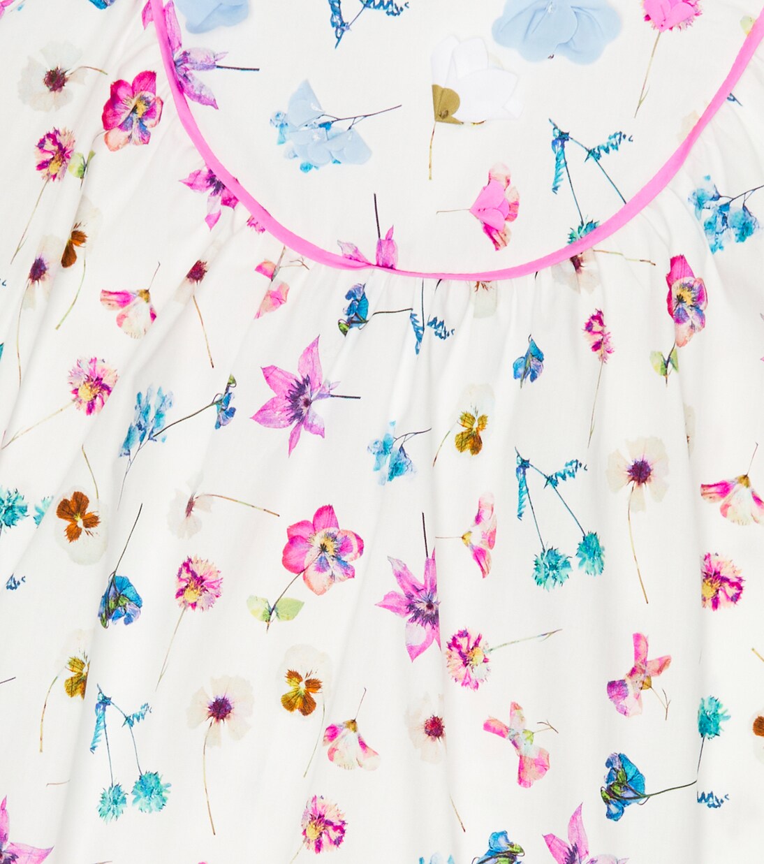 Floral cotton embroidered dress | Il Gufo