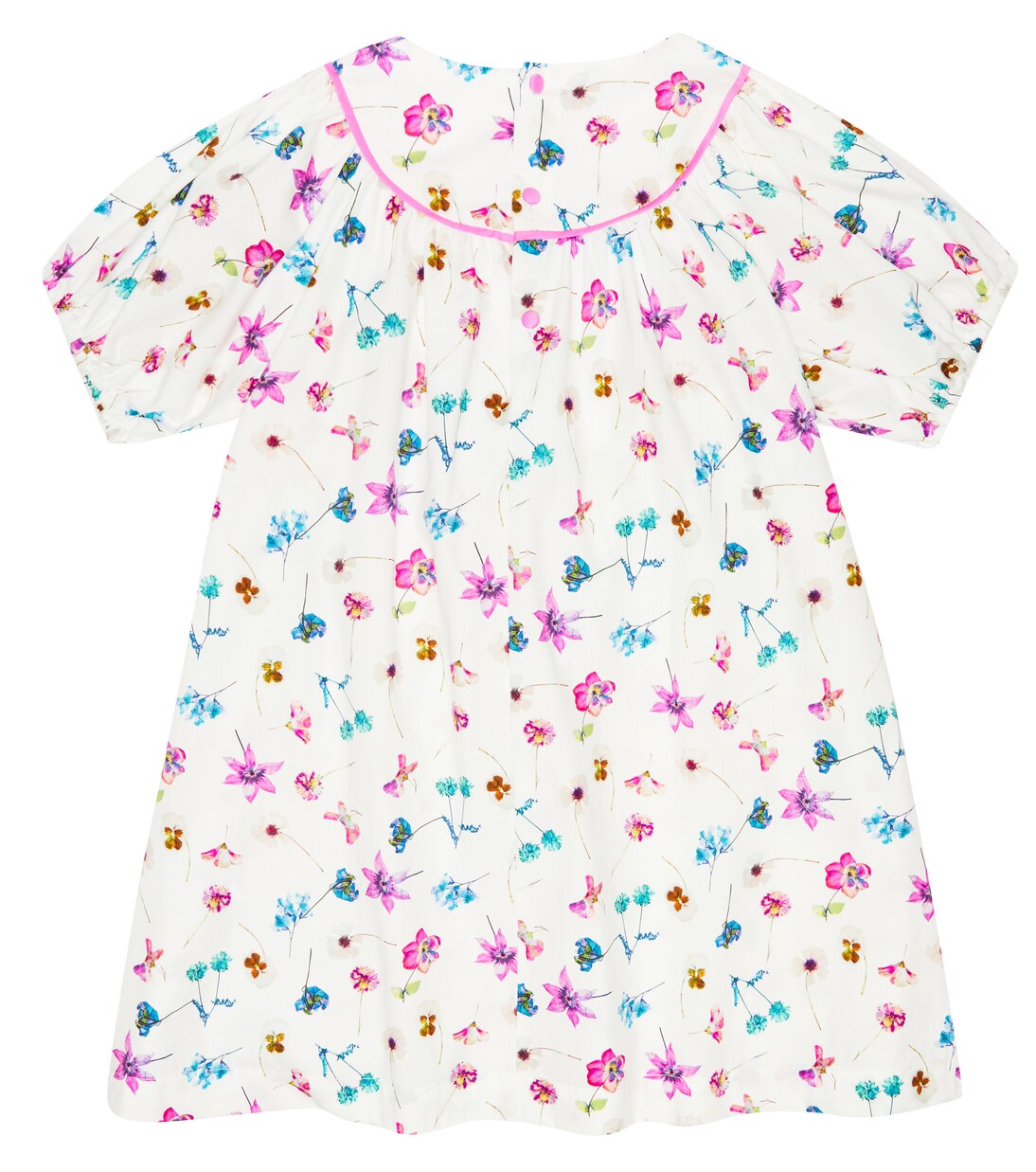 Floral cotton embroidered dress | Il Gufo