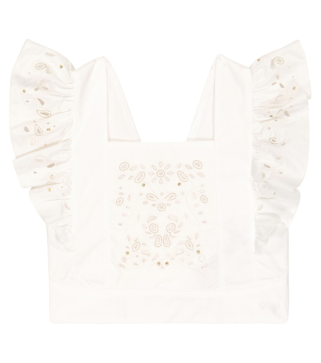 Embroidered cotton top | Chloé Kids