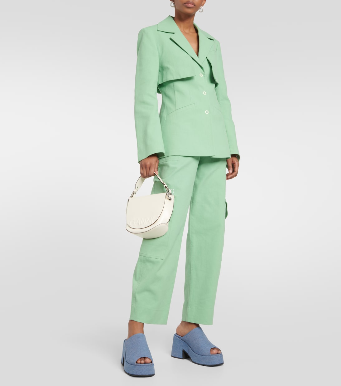 Plateau-Pantoletten Holly aus Denim | Ganni