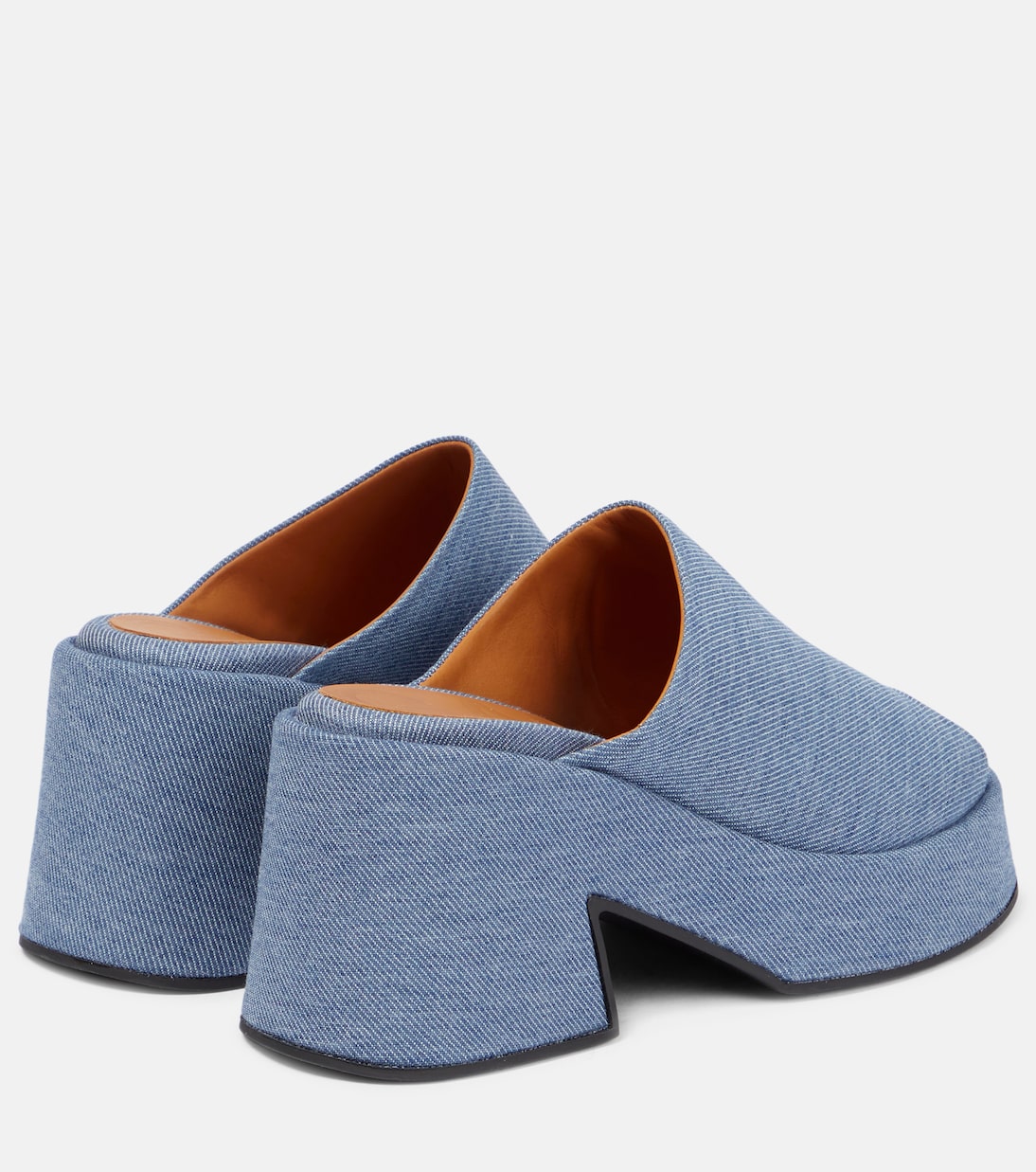 Plateau-Pantoletten Holly aus Denim | Ganni