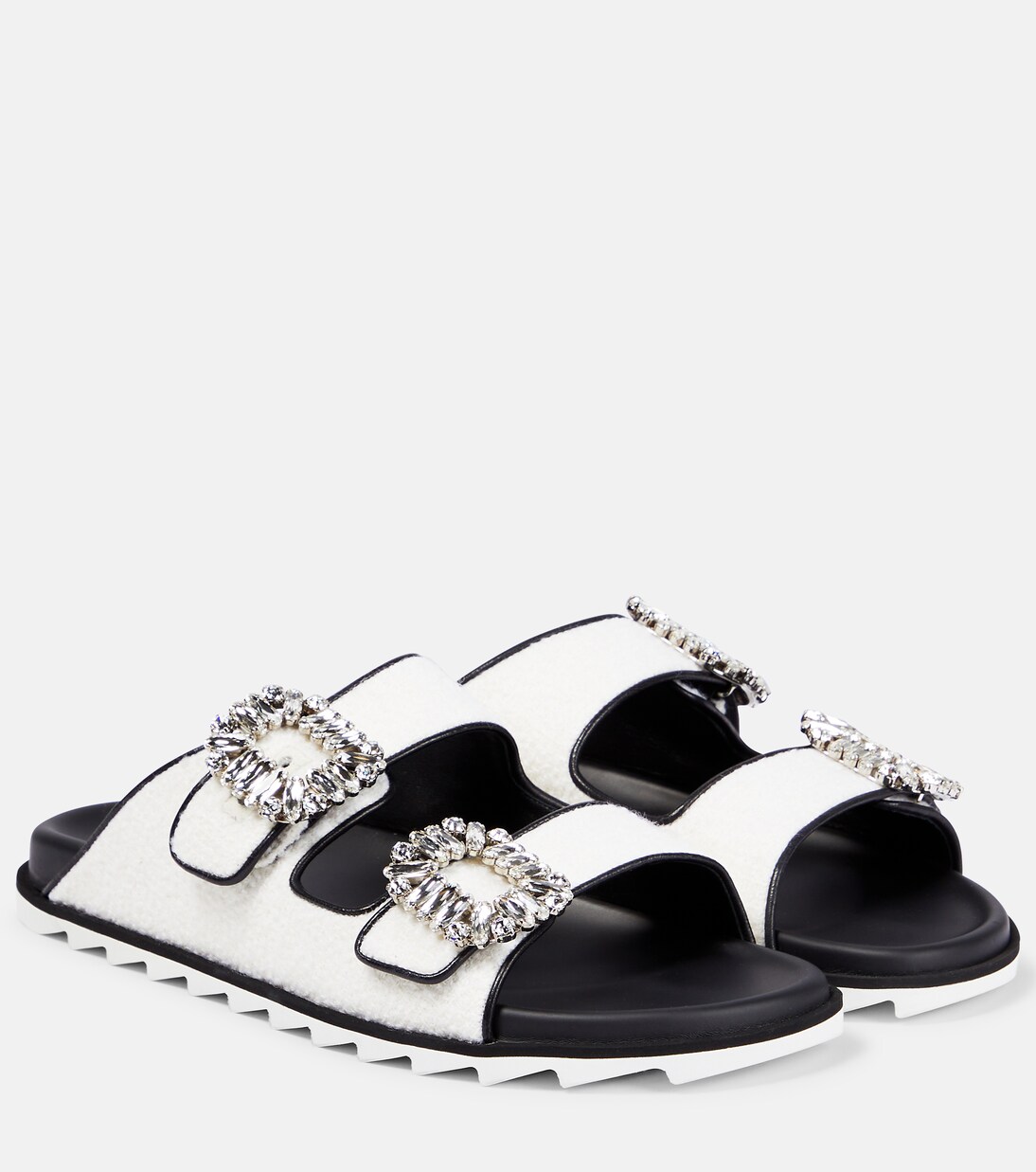 Sandalen Slidy Viv’ aus Bouclé | Roger Vivier