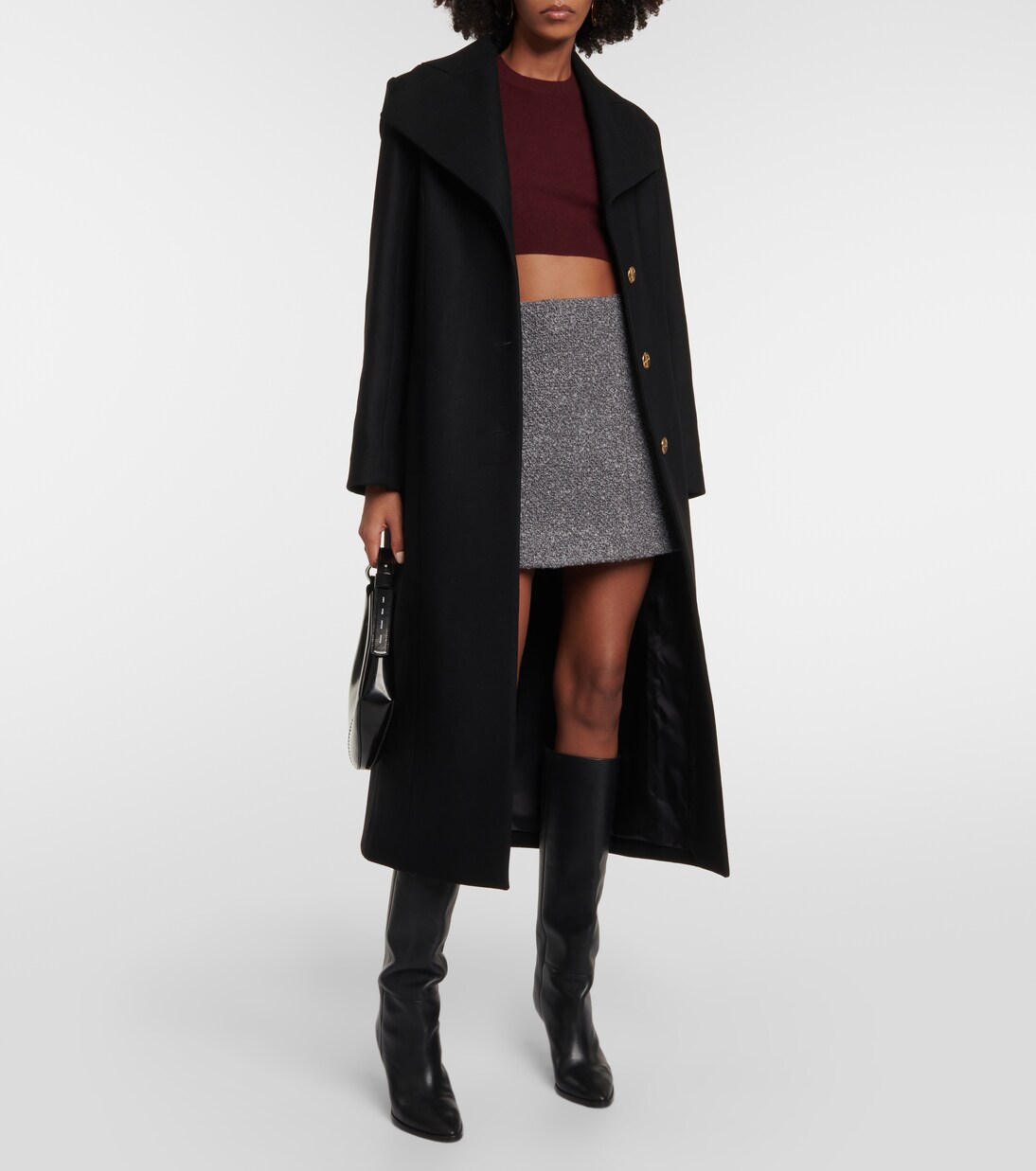 High-Rise-Minirock aus einem Wollgemisch | Patou