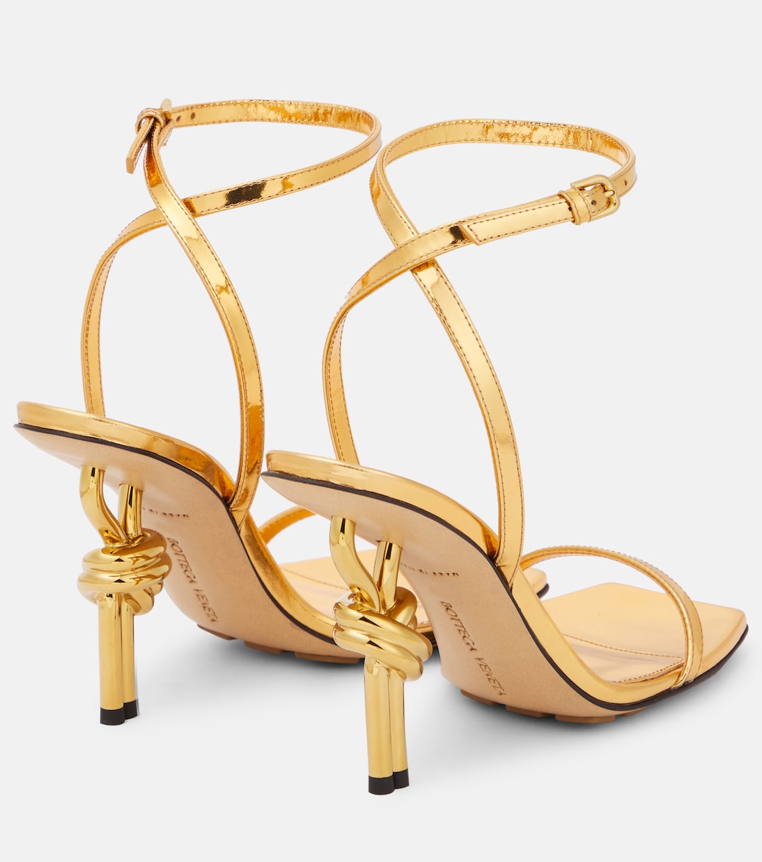 Knot mirrored leather sandals | Bottega Veneta