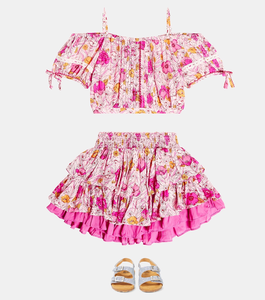 Bonny floral off-shoulder top | Poupette St Barth Kids