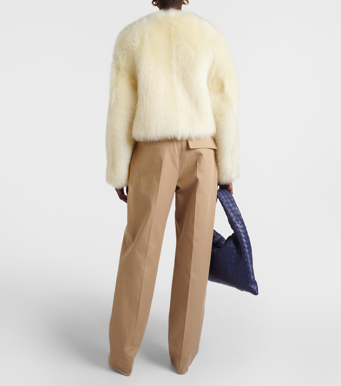 Cropped shearling jacket | Bottega Veneta