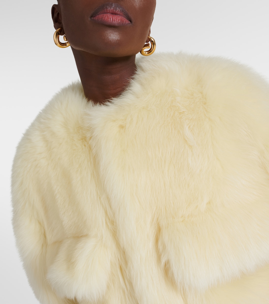 Cropped shearling jacket | Bottega Veneta