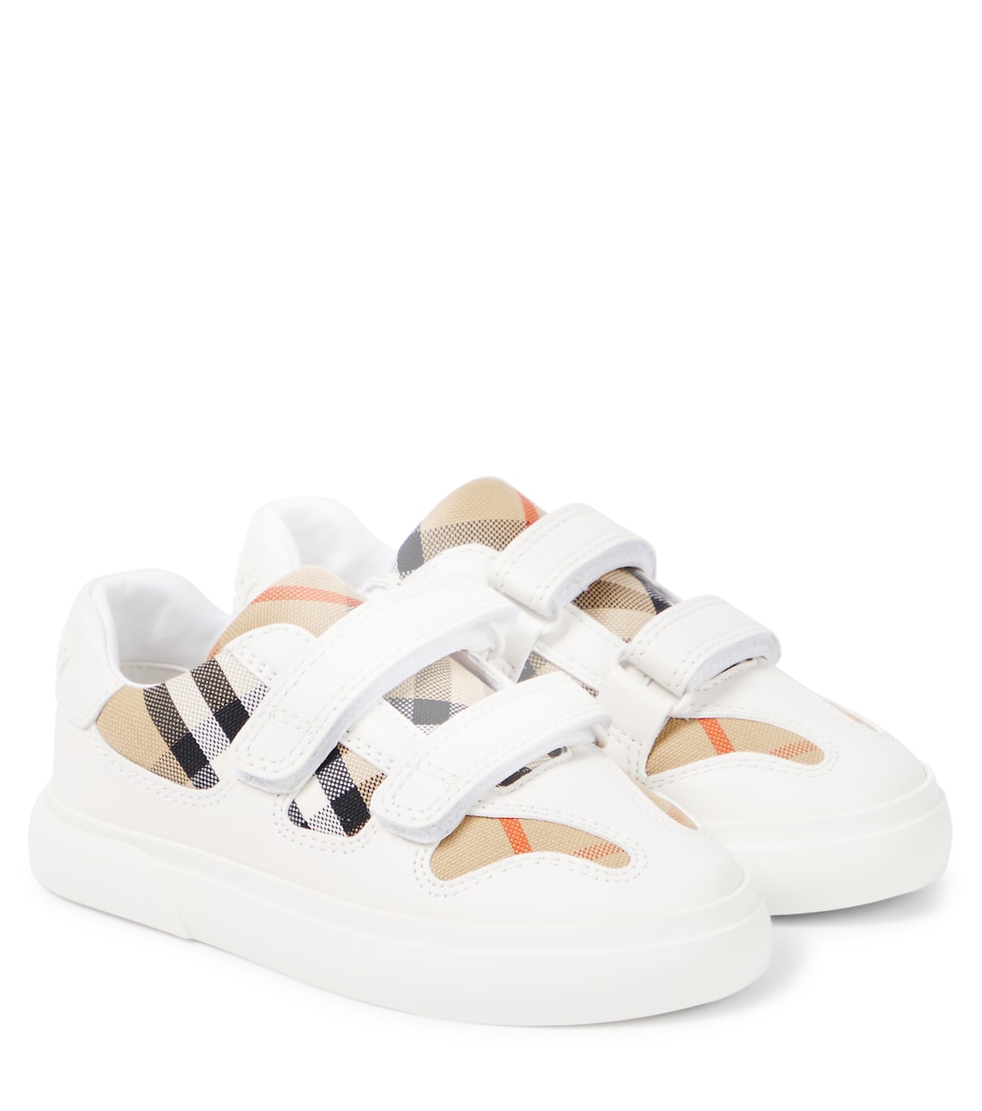 Checked leather sneakers | Burberry Kids
