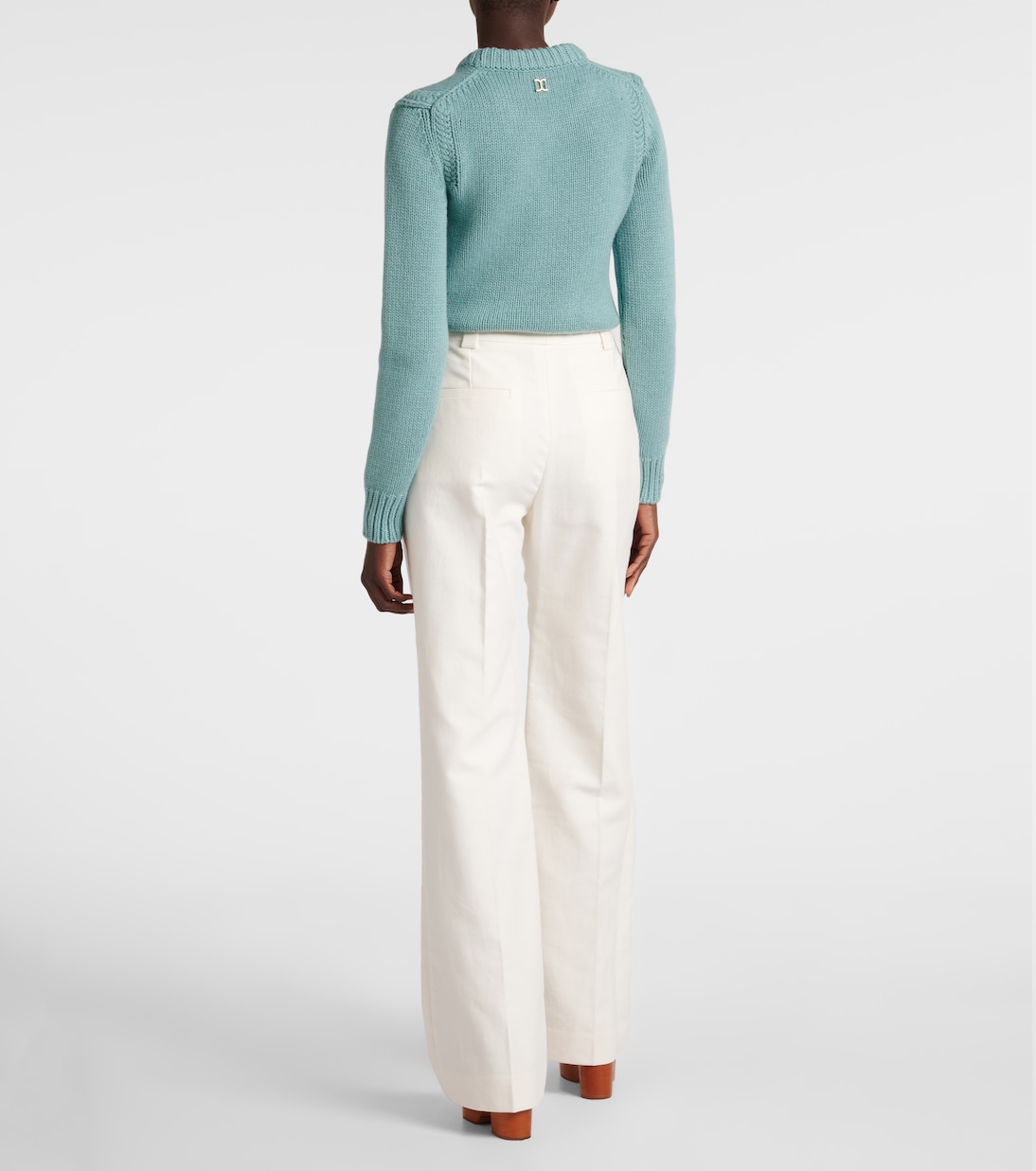 Pantalon ample à taille haute en coton  | Chloé