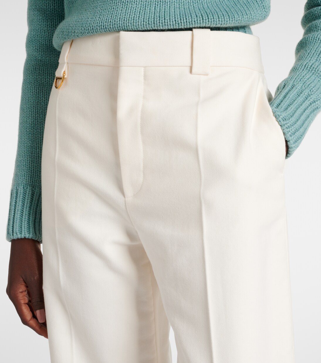 Pantalon ample à taille haute en coton  | Chloé