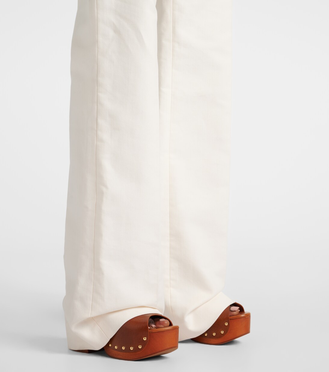Pantalon ample à taille haute en coton  | Chloé