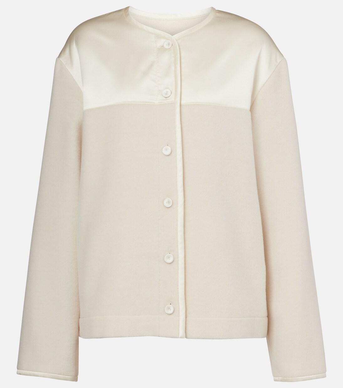 Satin-trimmed virgin wool jacket | Jil Sander