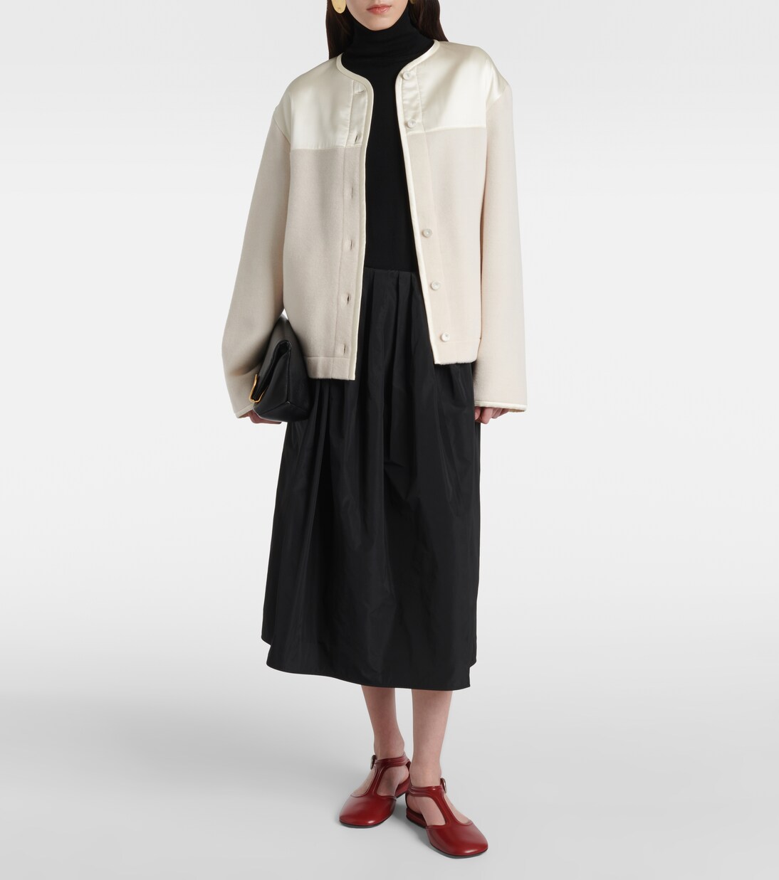 Satin-trimmed virgin wool jacket | Jil Sander