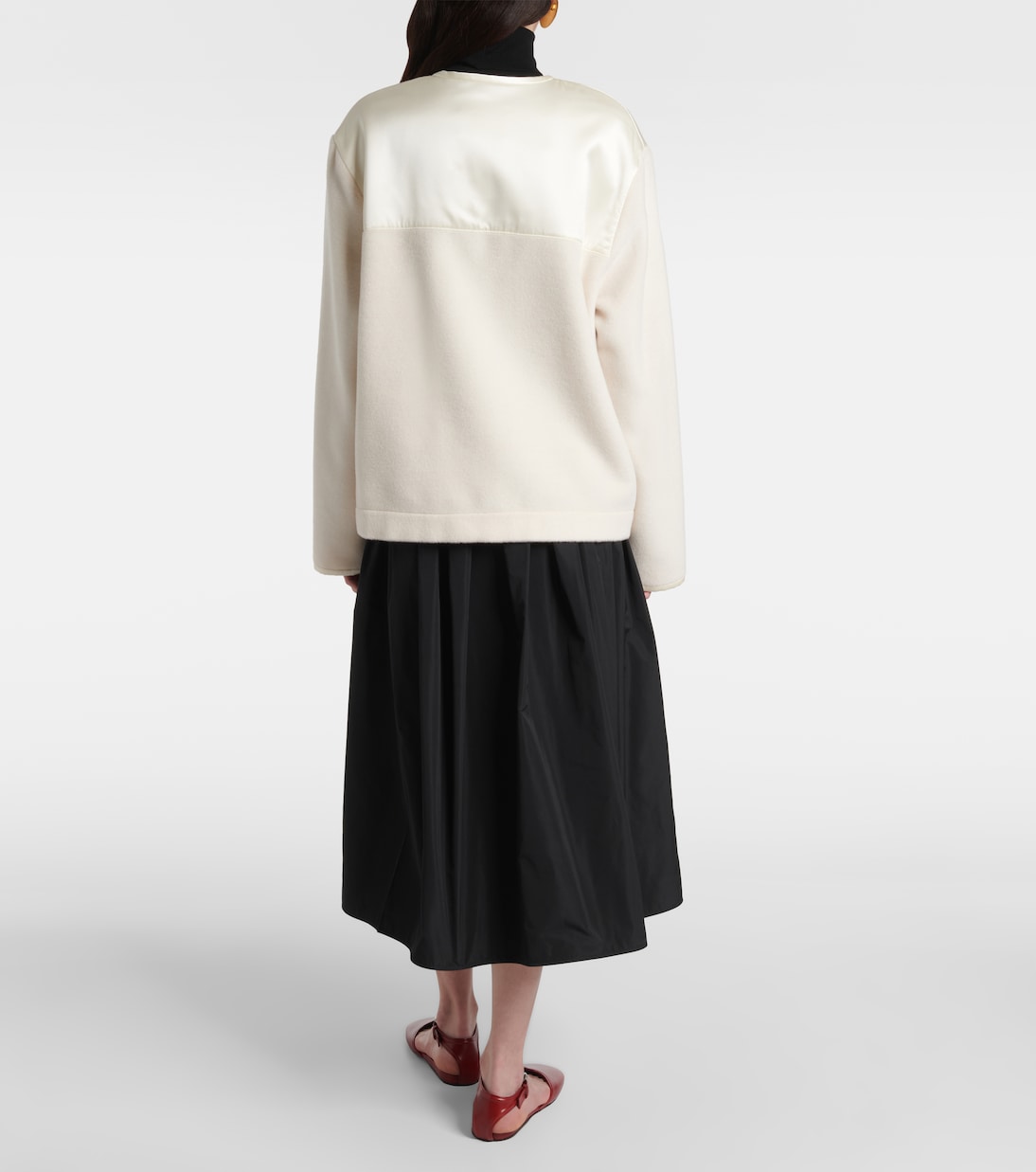 Satin-trimmed virgin wool jacket | Jil Sander