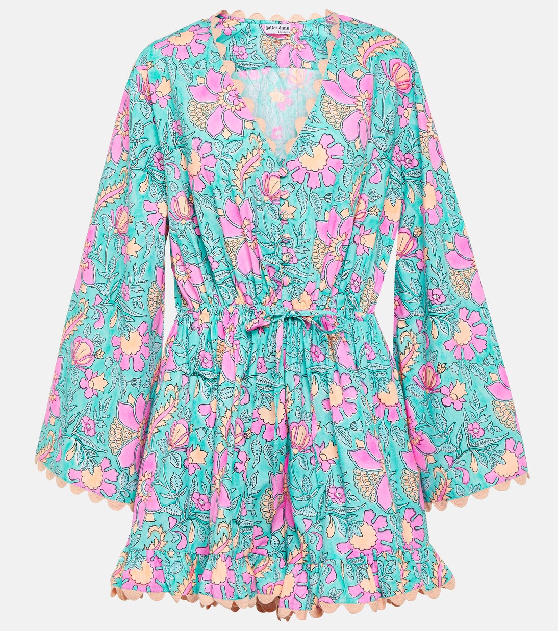 Colorblocked cotton poplin romper | Juliet Dunn