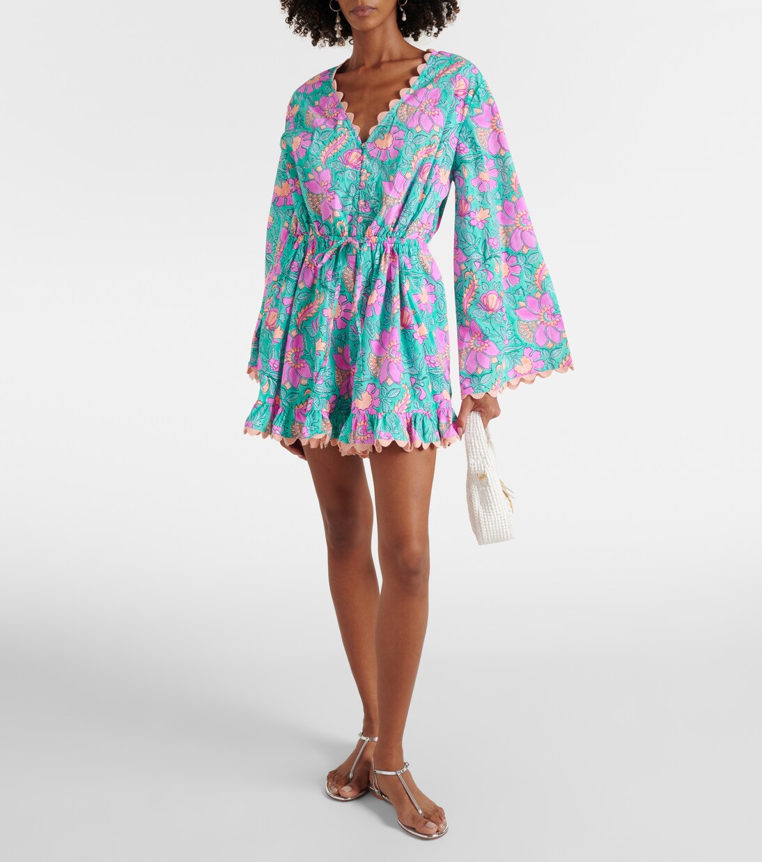 Colorblocked cotton poplin romper | Juliet Dunn