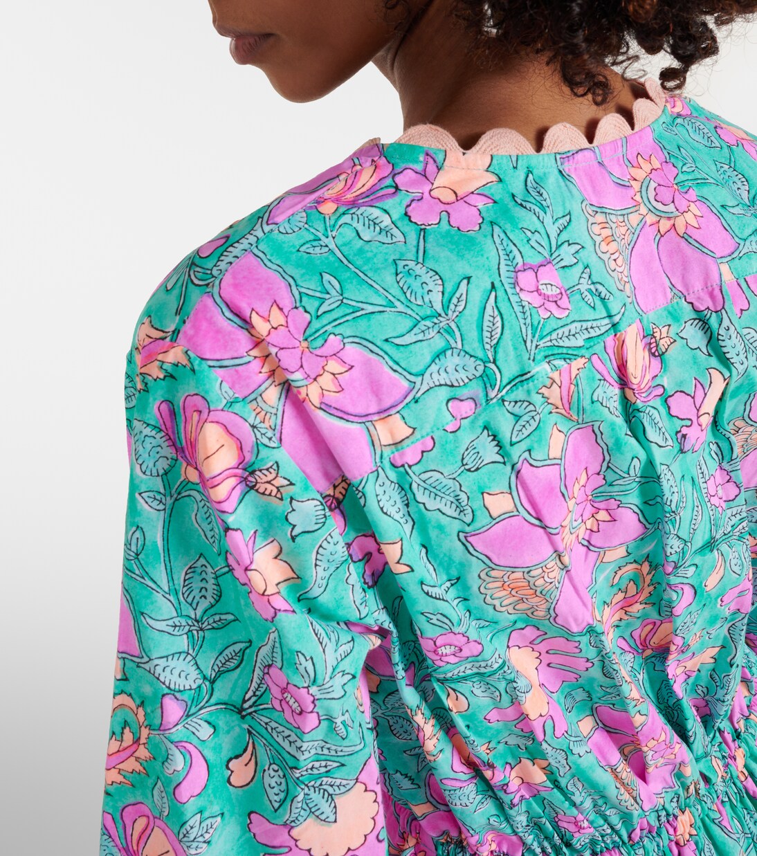 Colorblocked cotton poplin romper | Juliet Dunn