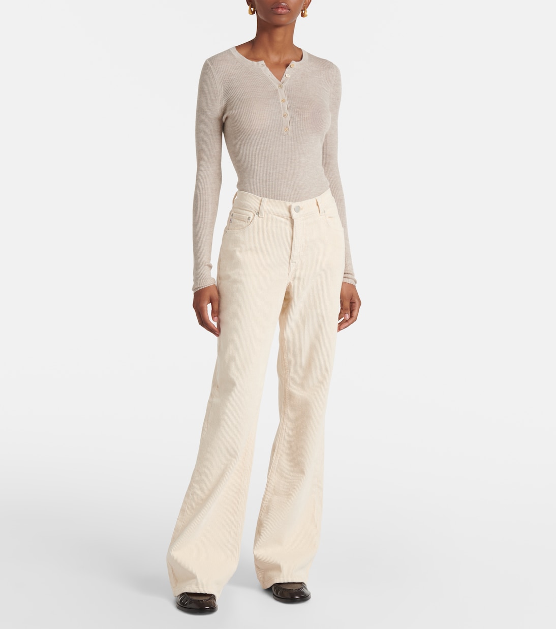 Mid-Rise Flared Jeans Padua aus Cord | AG Jeans