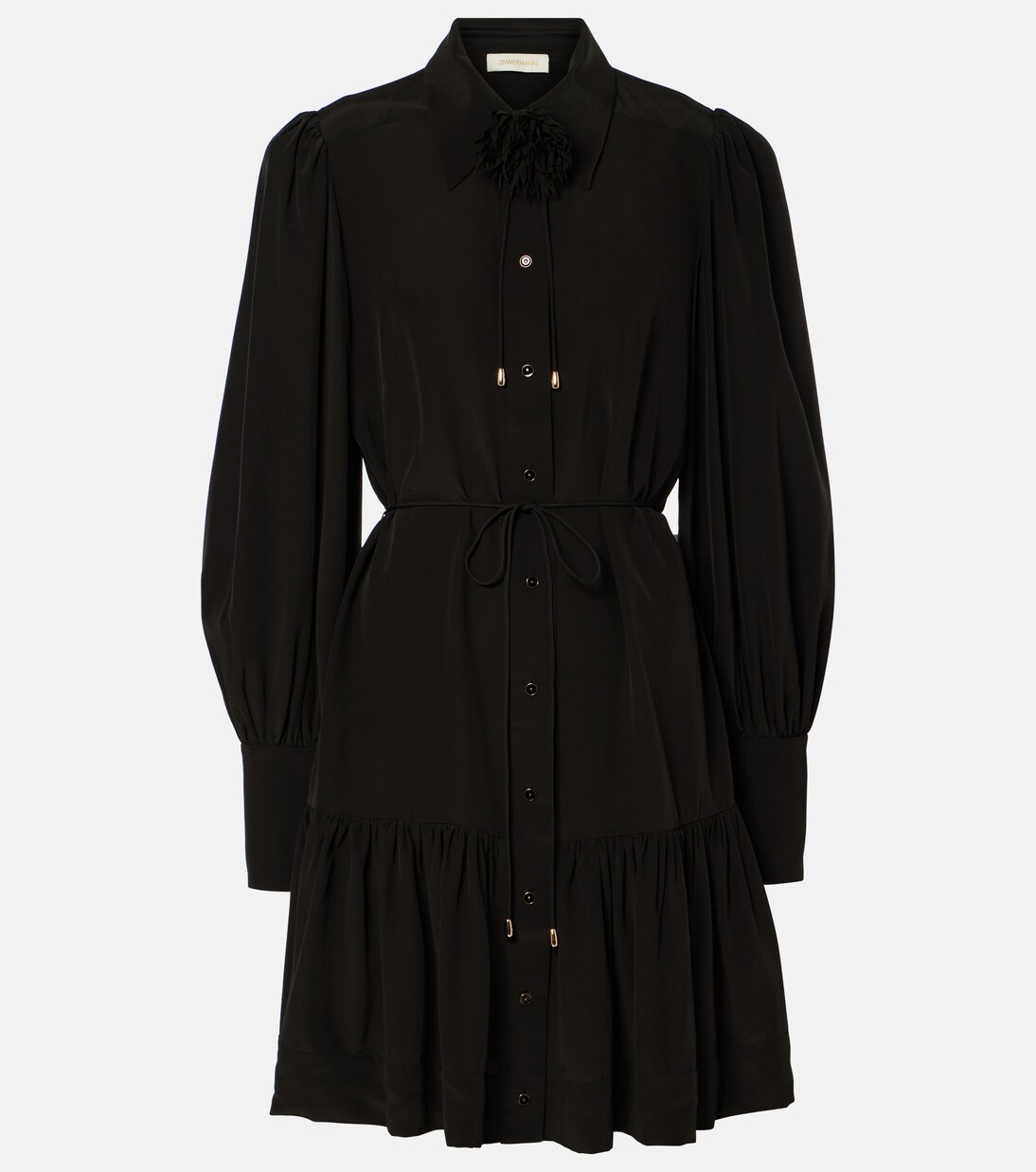 Belted ruffled shirt dress | Zimmermann