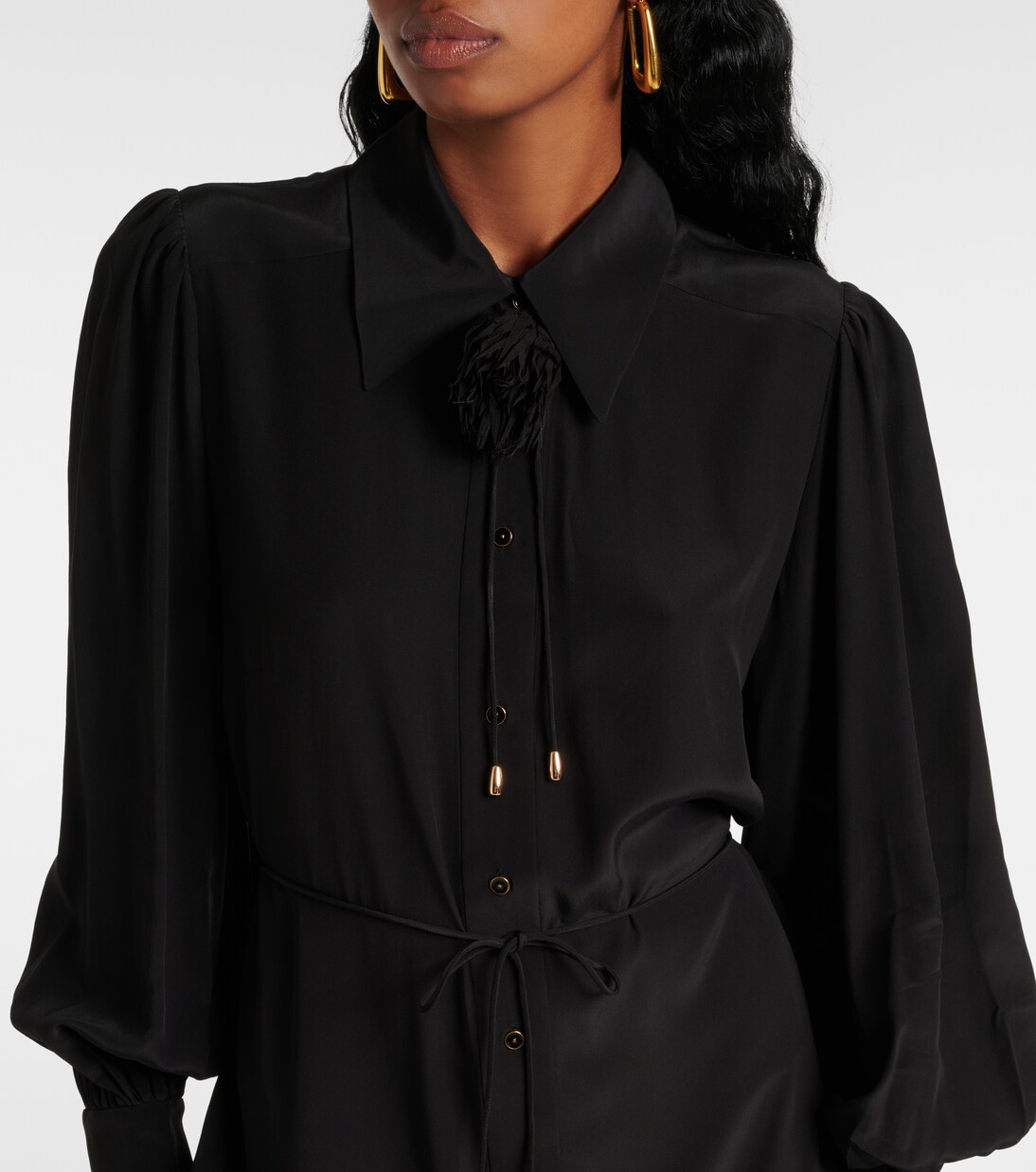 Belted ruffled shirt dress | Zimmermann