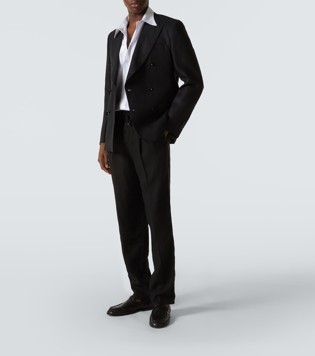 Double-breasted linen suit jacket | Dolce&Gabbana