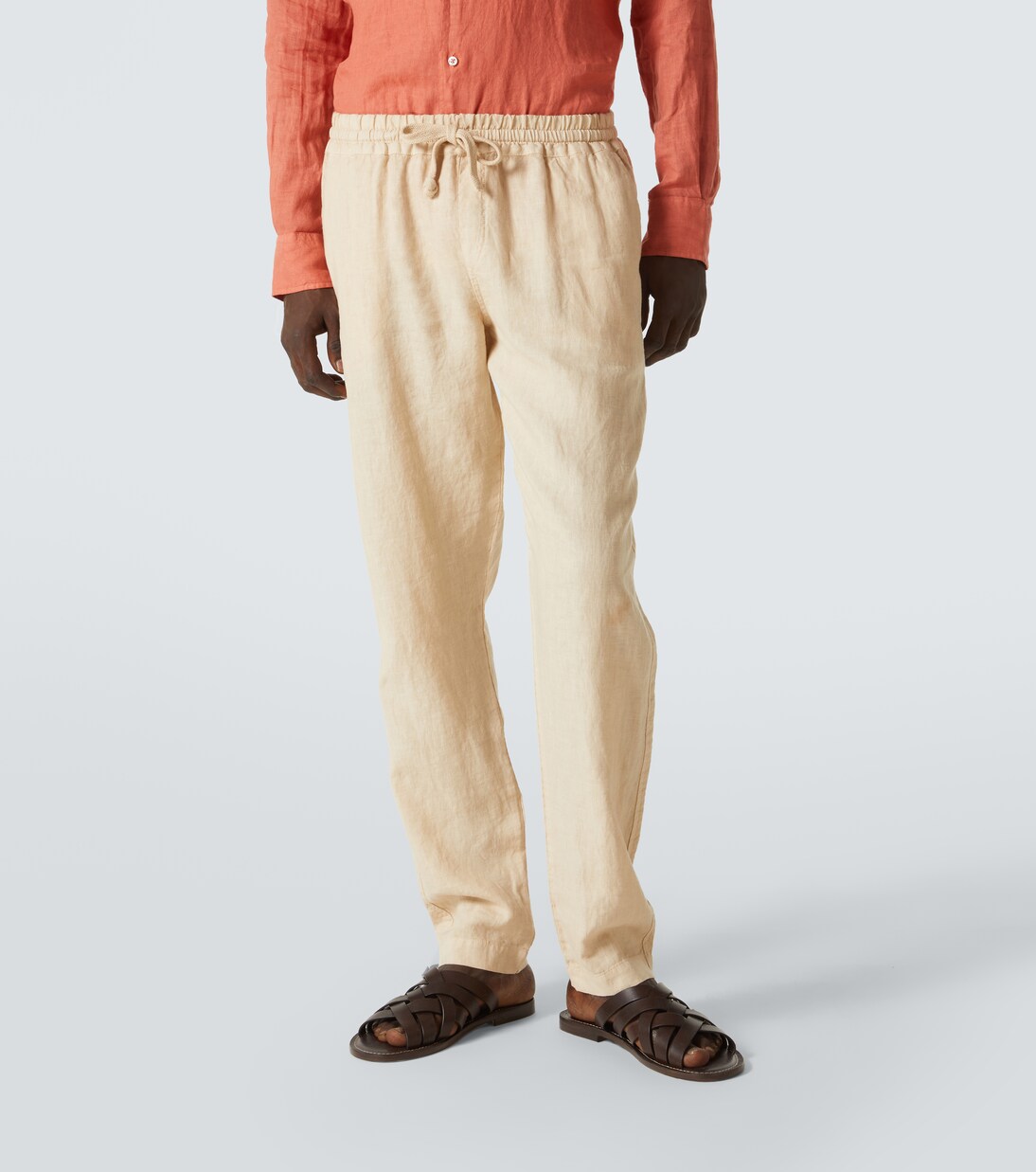 Linen straight pants | Fedeli