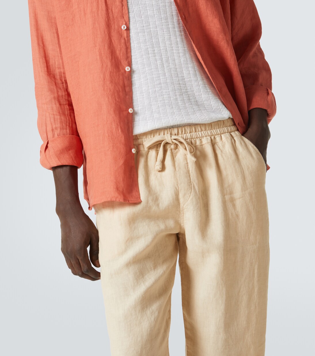 Linen straight pants | Fedeli