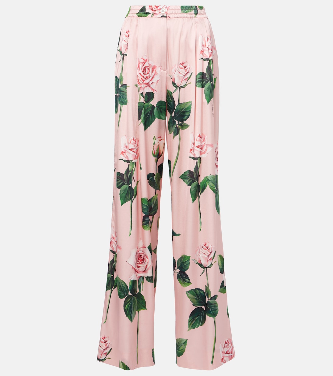 Pantalon ample en soie mélangée a fleurs | Dolce&Gabbana