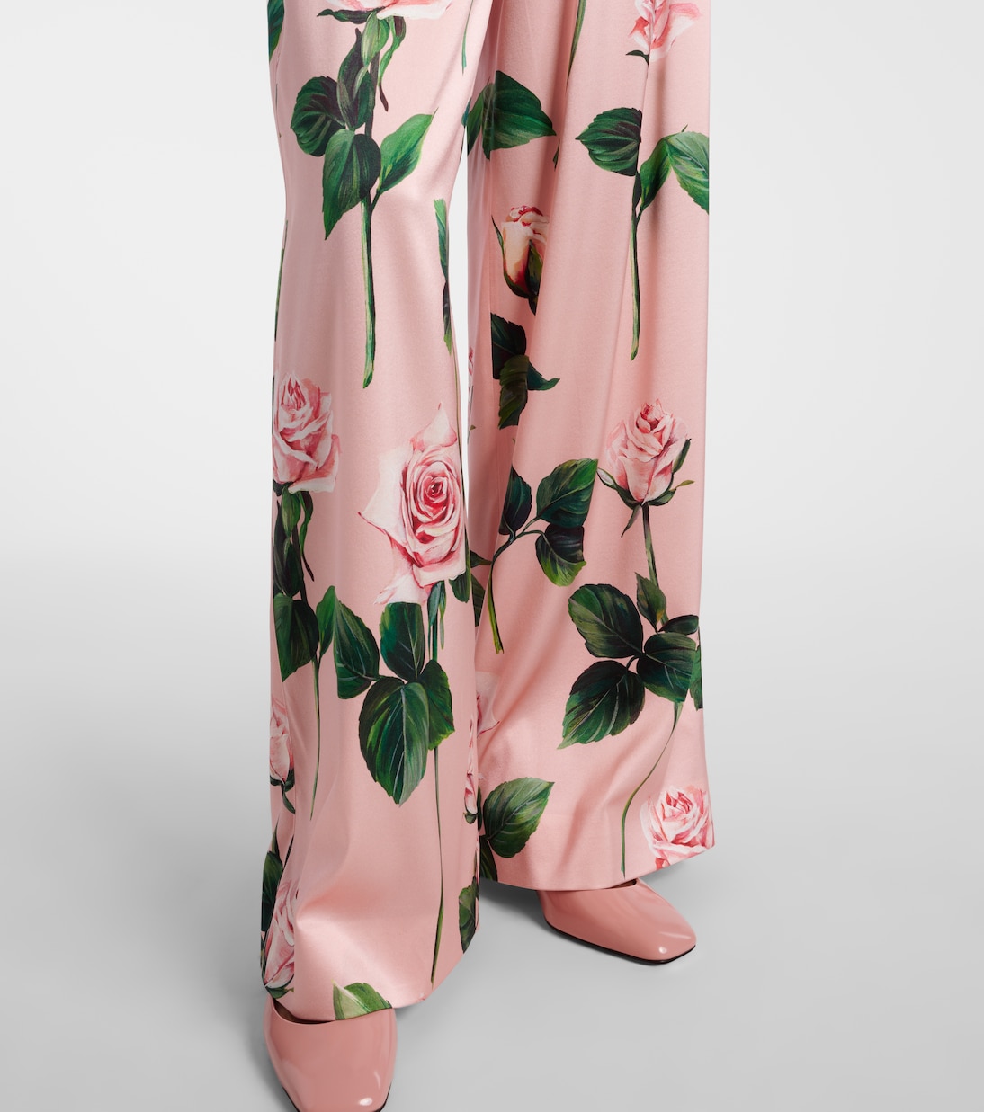 Pantalon ample en soie mélangée a fleurs | Dolce&Gabbana