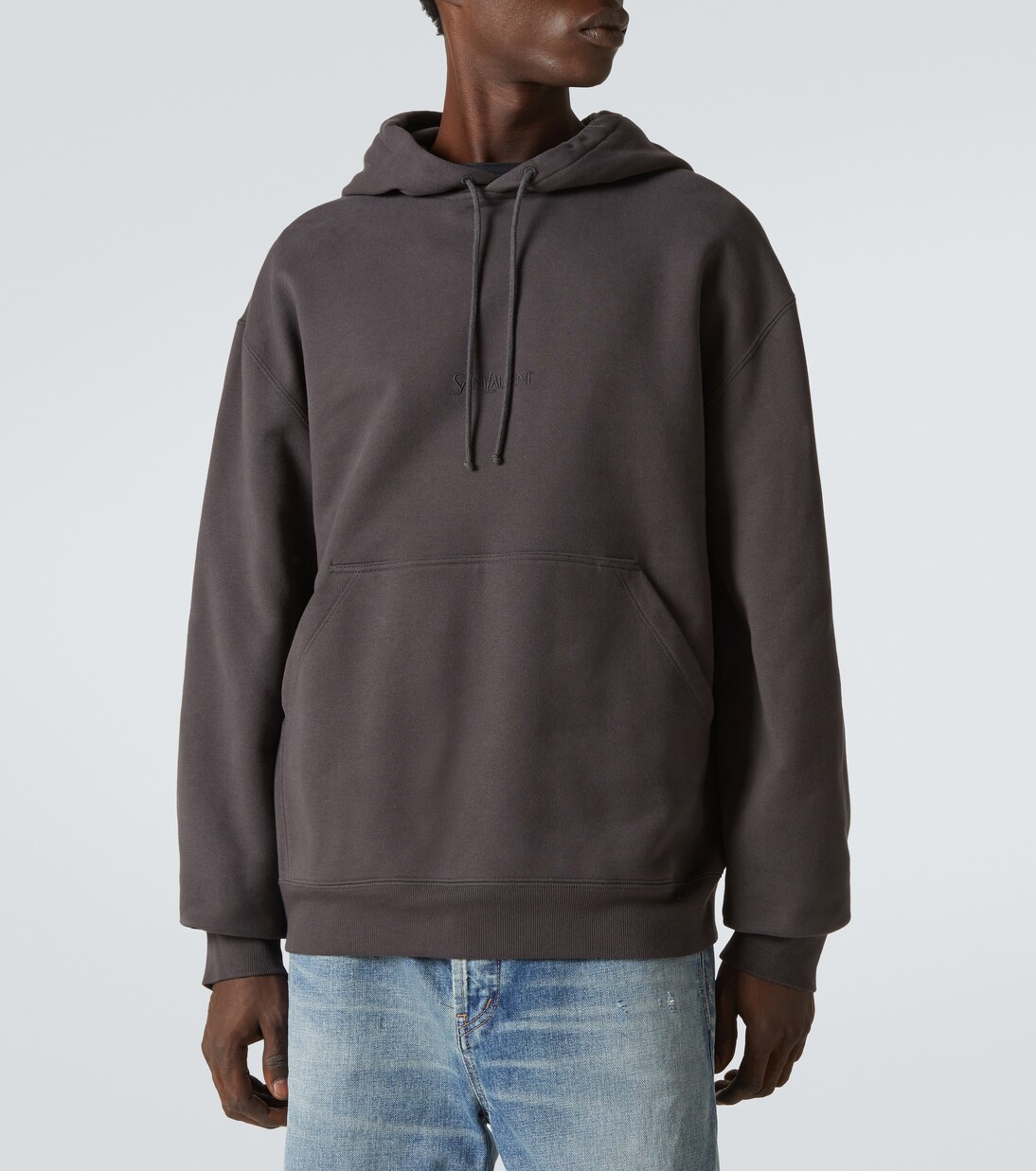 Felpa in cotone con cappuccio e logo | Saint Laurent