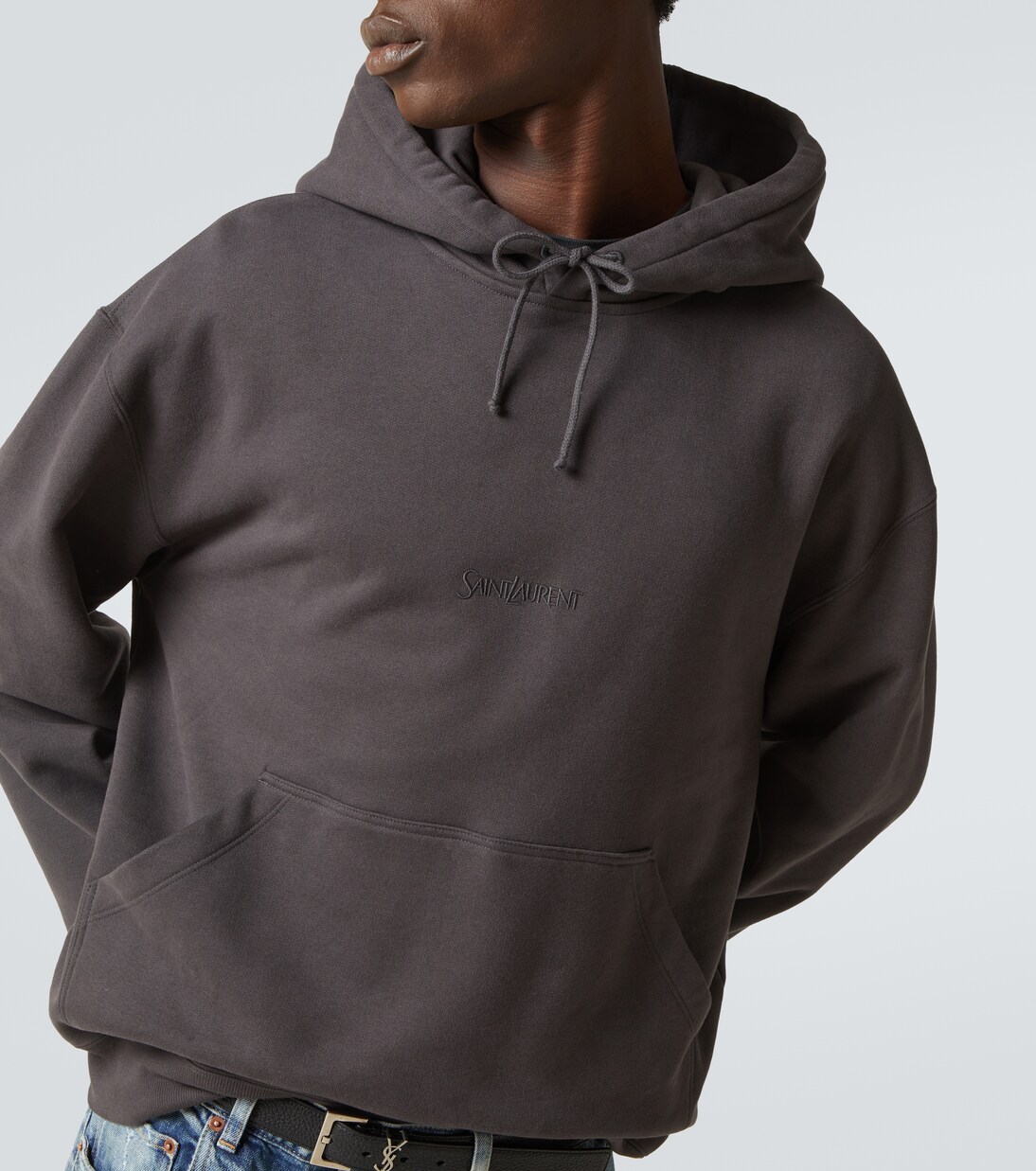 Felpa in cotone con cappuccio e logo | Saint Laurent