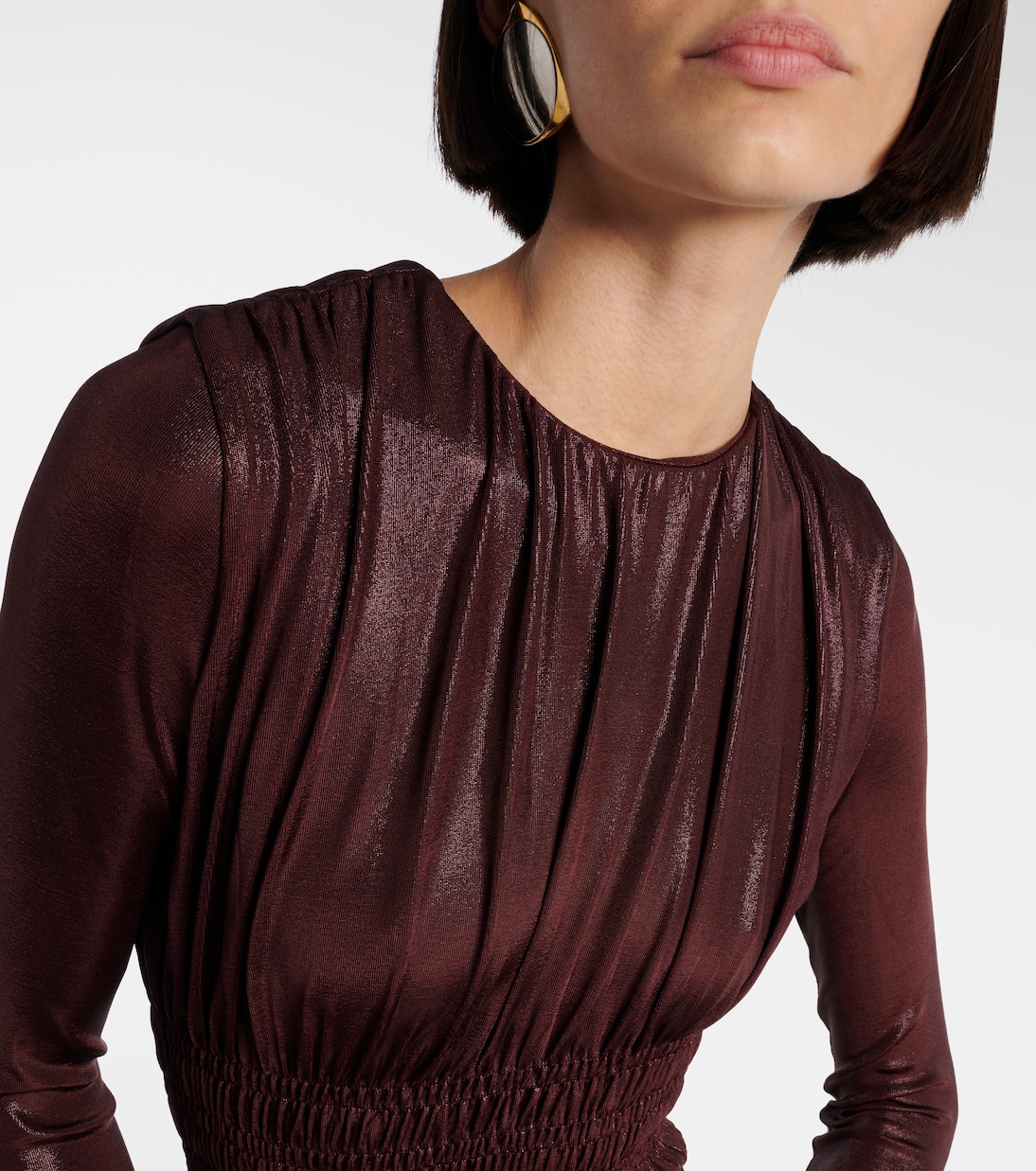 Smocked lamé jersey minidress | Saint Laurent