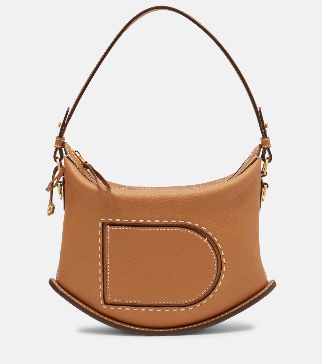 Schultertasche Pin Swing Surpiqué aus Leder | Delvaux